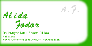 alida fodor business card